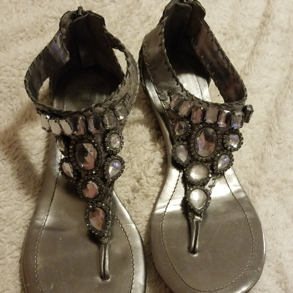 Cute silver with gems sandals